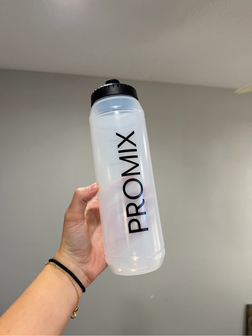 PROMIX Clear Shaker Bottle with Black Lid